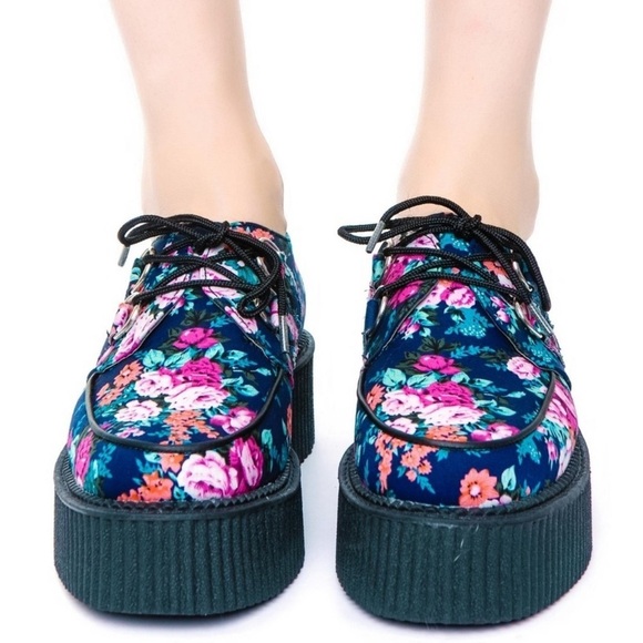 Tuk Mondo Floral Creeper Lace Up Womens 7 - Picture 11 of 11